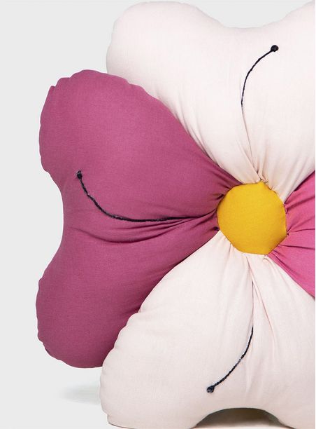 Almofada formato flor rosa