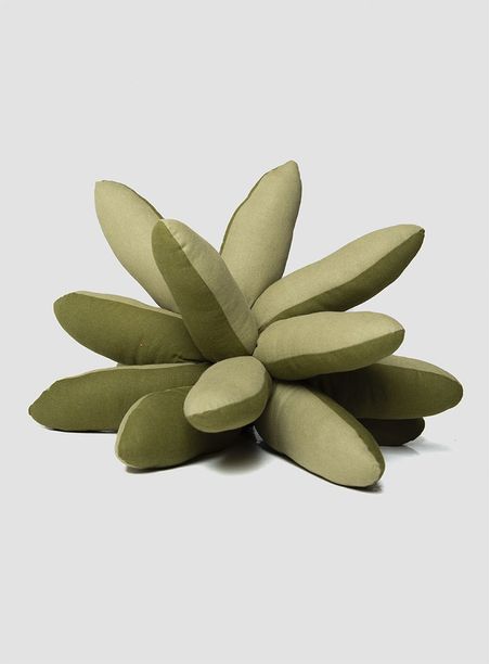 Almofada plantas pontas verde