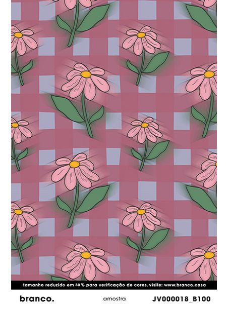 Papel de parede primavera futurista xadrez mini rosa e azul