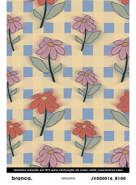 Papel de parede primavera futurista xadrez mini rosa e vermelho