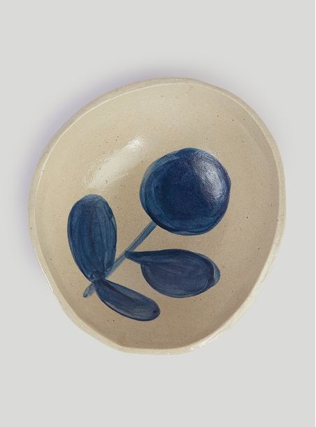 Bowl cerâmica iv branco e azul
