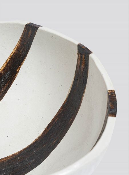 Bowl cerâmica traços iii branco e preto
