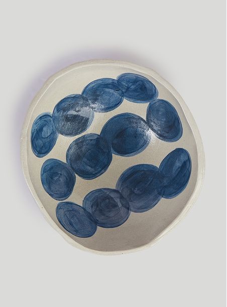 Bowl cerâmica i branco e azul