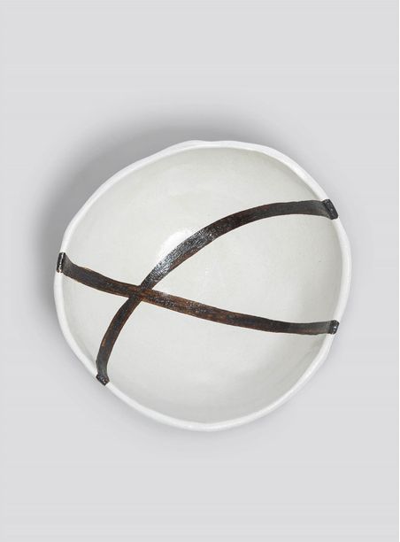 Bowl cerâmica traços iv branco e preto