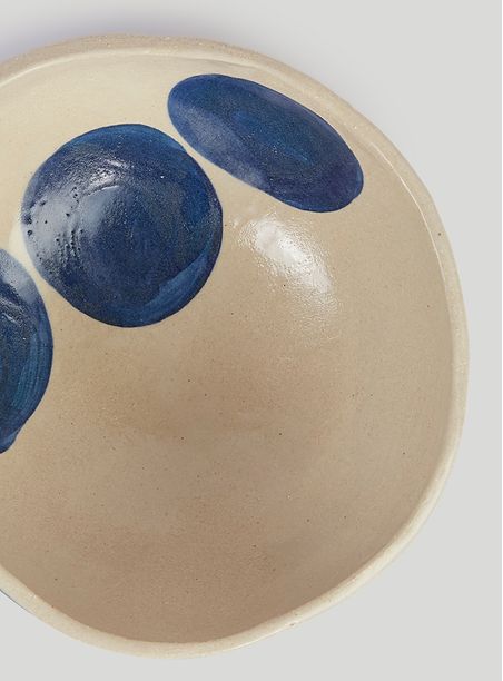 Bowl cerâmica ii branco e azul