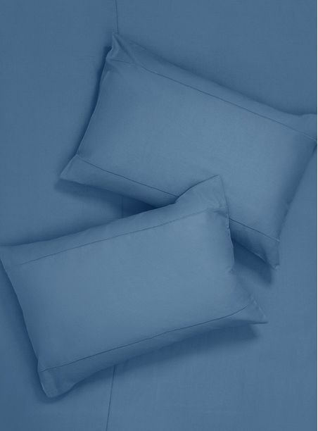 Capa travesseiro cama azul 008