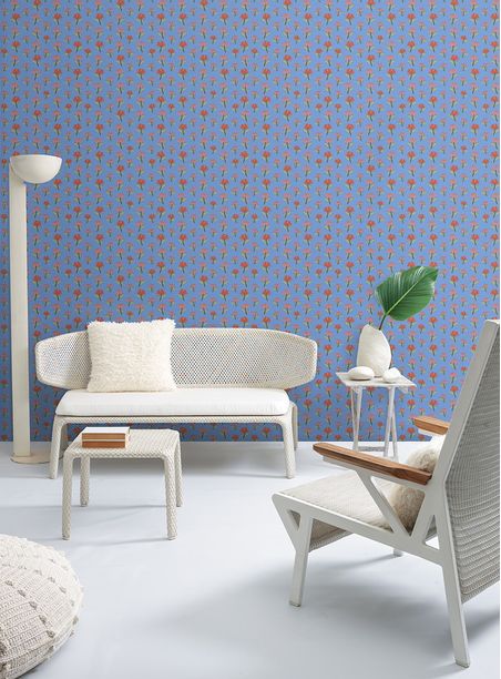 Faixa primavera futurista mini fundo azul