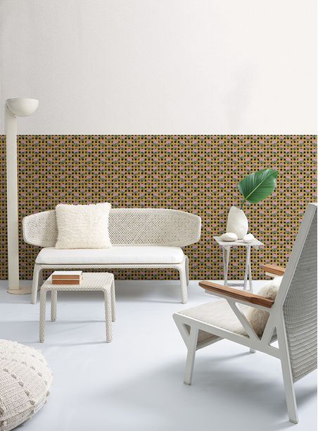 Faixa primavera futurista xadrez mini rosa