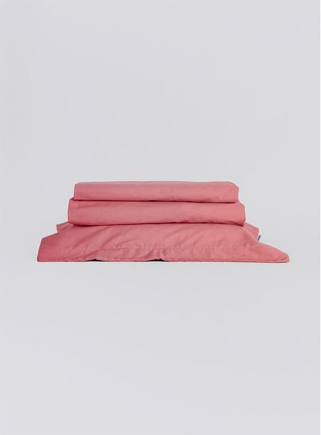 Jogo de lençol liso infantil rosa 01