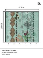 Painel de parede barroque verde água - Branco Casa