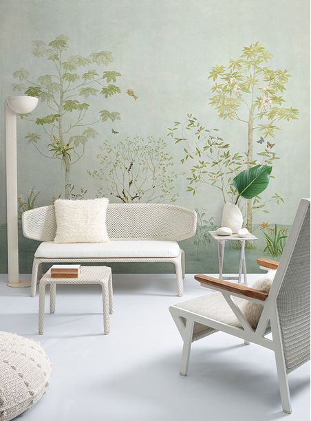 Painel de parede chinoiserie verde