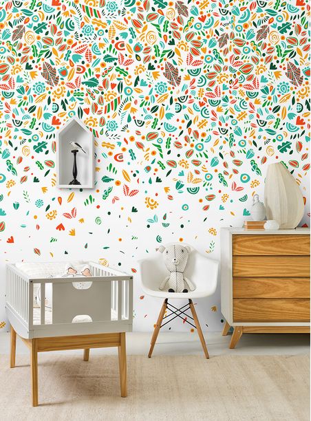 Painel de parede chuva de primavera colorido