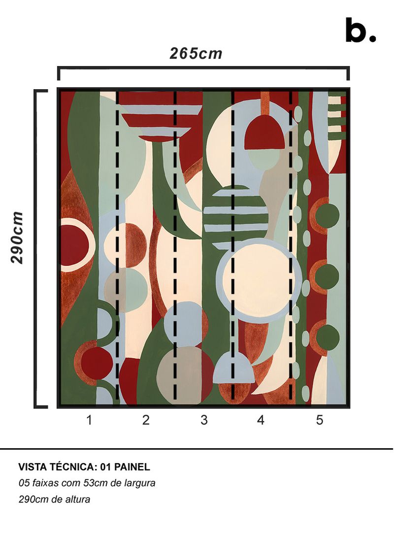 Painel-de-parede-composicao-verde-e-vermelho