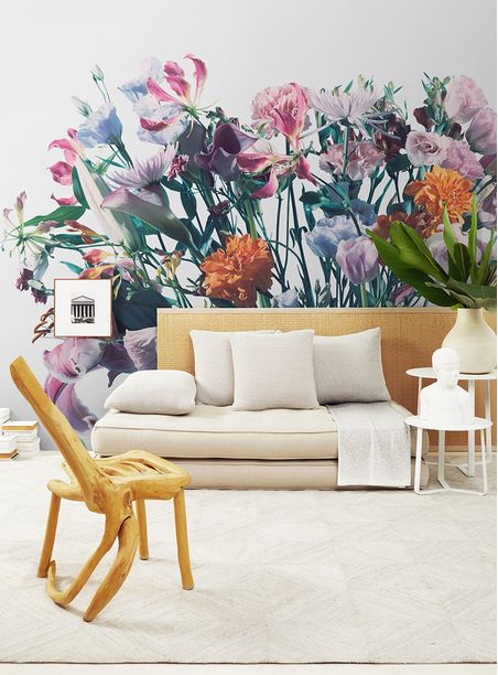 Painel de parede flora ii fundo cinza