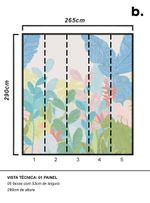 Painel-de-parede-floresta-tropical-azul-e-rosa