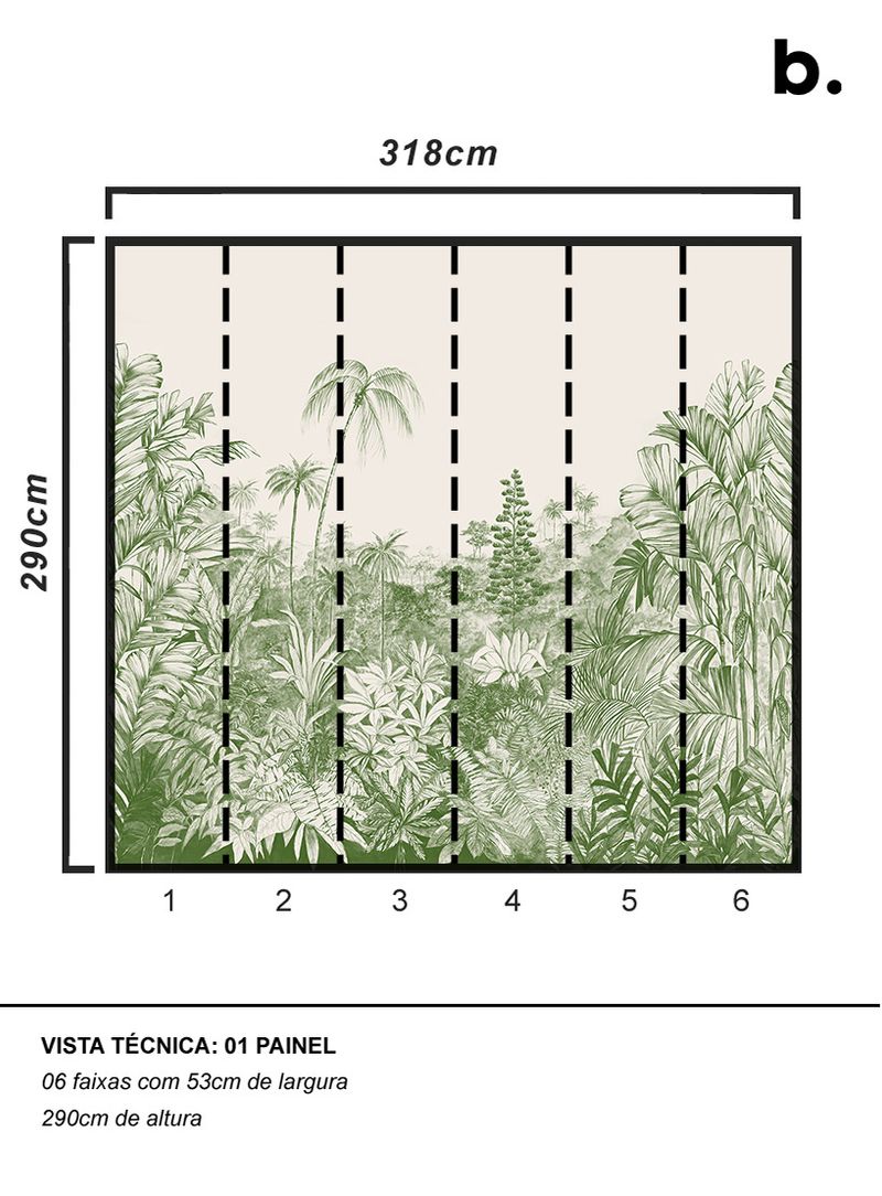 Papel de parede mata atlântica verde - Branco Casa