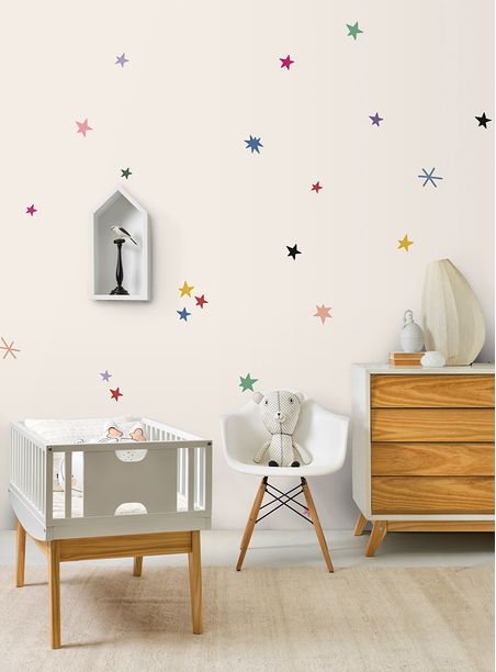Painel de parede noite estrelada bege colorido