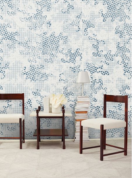 Painel de parede sobreposição fractal azul