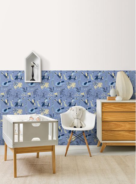 Papel de parede animais azul