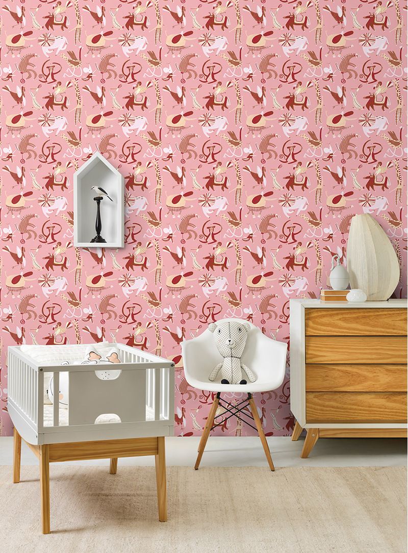 Papel-de-parede-animais-rosa