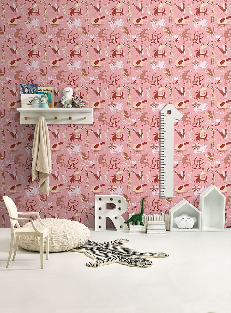 Papel-de-parede-animais-rosa