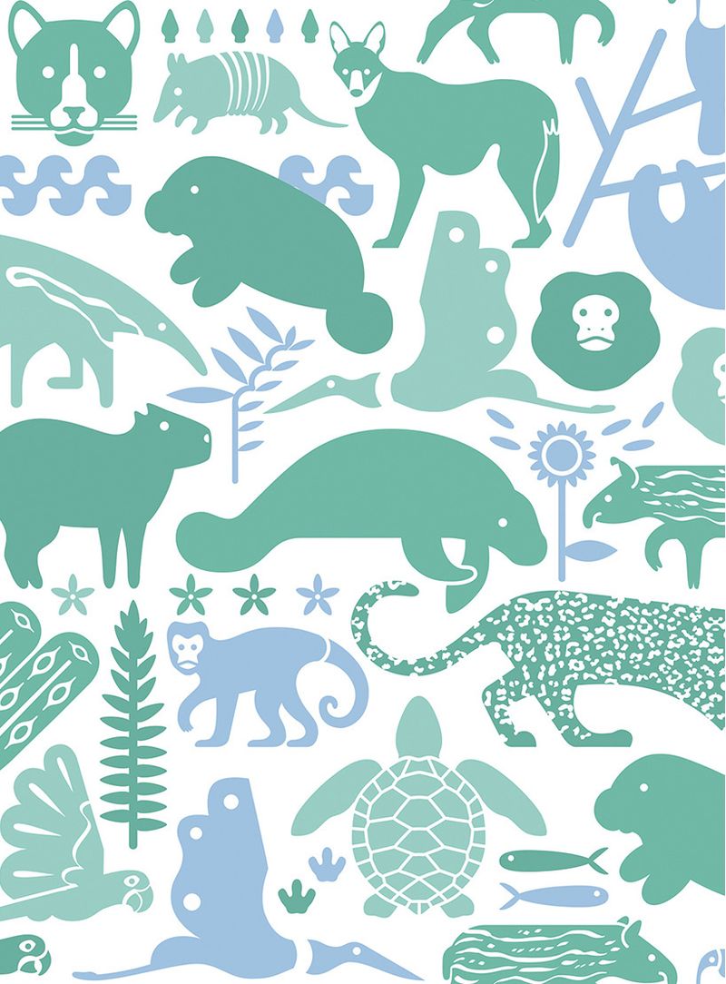 Papel-de-parede-bichos-do-brasil-i-azul-e-verde-suave