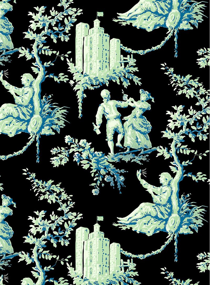 Papel-de-parede-classico-futurista-parque-preto-e-verde