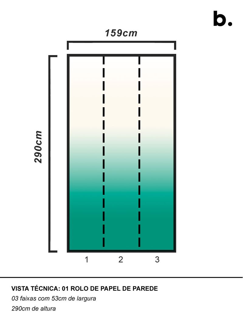 Papel de parede degradê verde 139 - Branco Casa