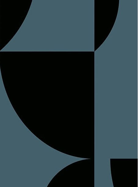 Papel de parede esferas preto e azul