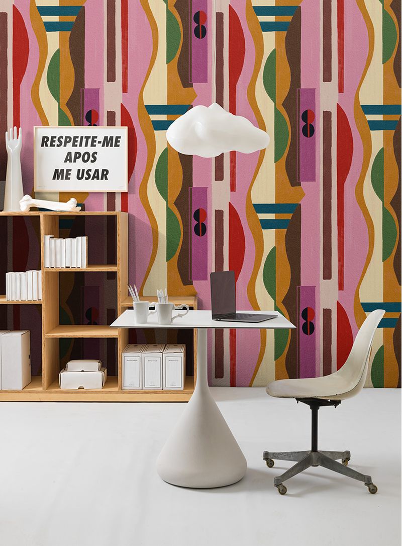 Papel-de-parede-estrutura-rosa-e-vermelo