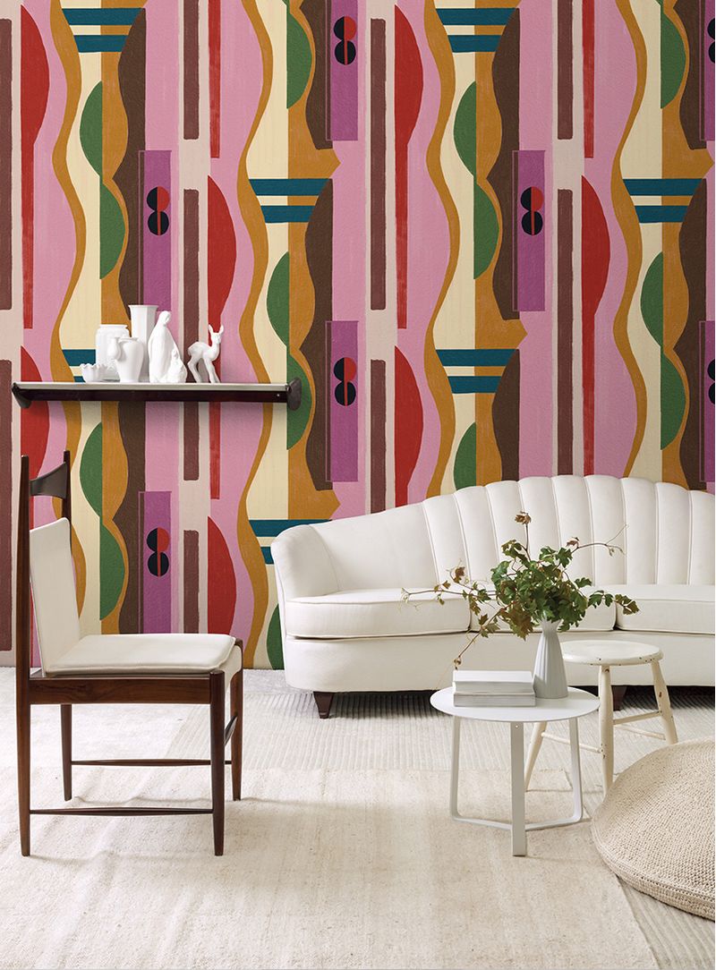 Papel-de-parede-estrutura-rosa-e-vermelo