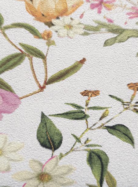 Papel de parede floral pequeno rosa
