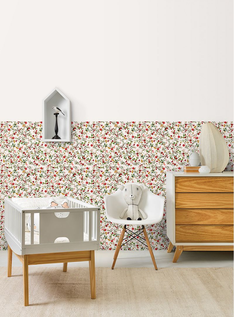 Papel-de-parede-floral-pequeno-vermelho