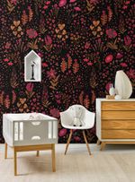 Papel-de-parede-floral-pop-rosa-neon