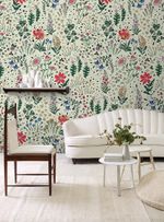 Papel-de-parede-floral-pop-verde-creme