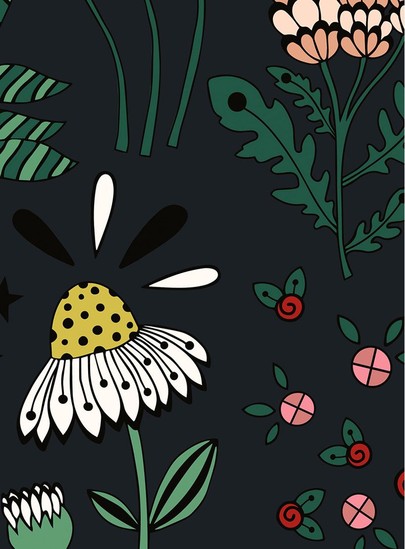 Papel-de-parede-floral-pop-azul-noite