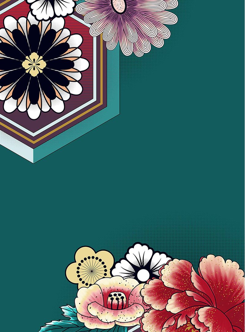 Papel-de-parede-hana-tairu-fundo-verde