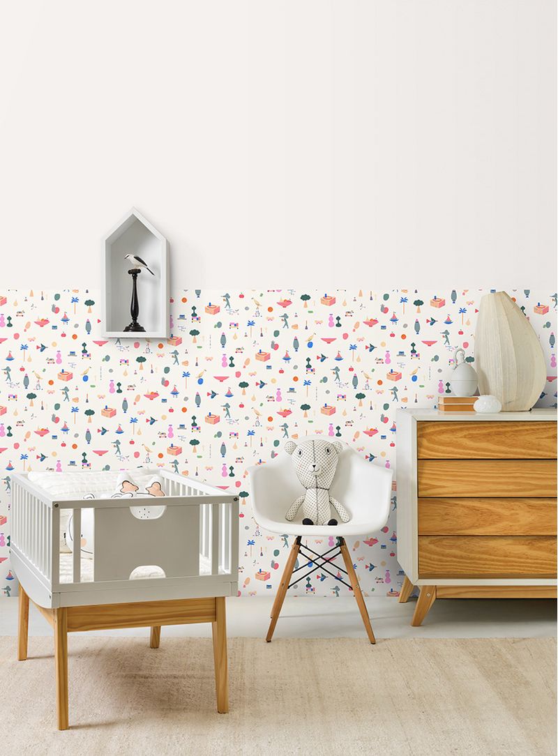 Papel-de-parede-hora-de-brincar-amarelo-e-cinza