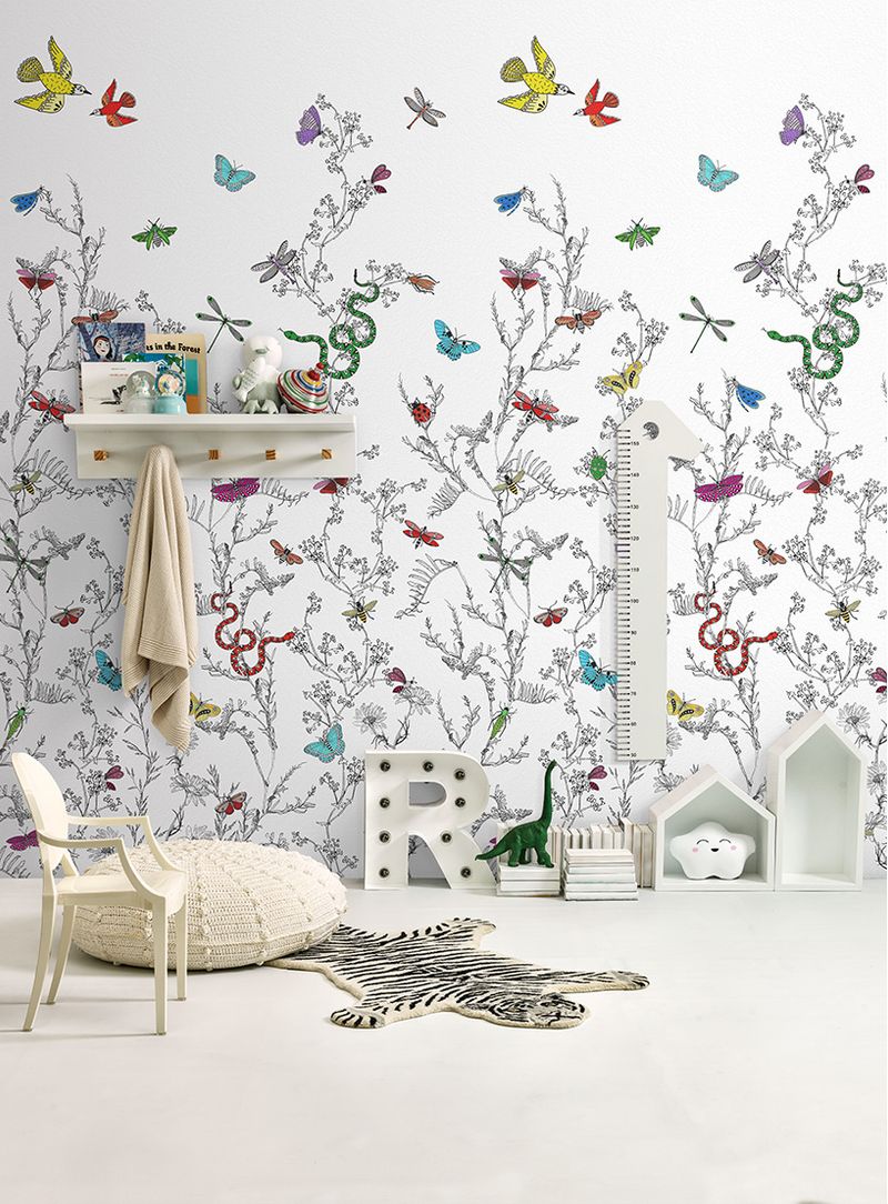 Papel-de-parede-insetos-e-folhas-fundo-branco