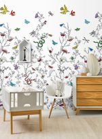 Papel-de-parede-insetos-e-folhas-fundo-branco
