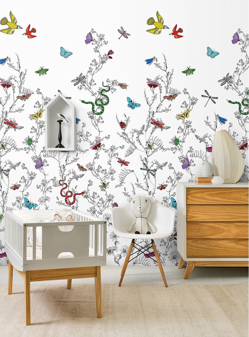 Papel-de-parede-insetos-e-folhas-fundo-branco
