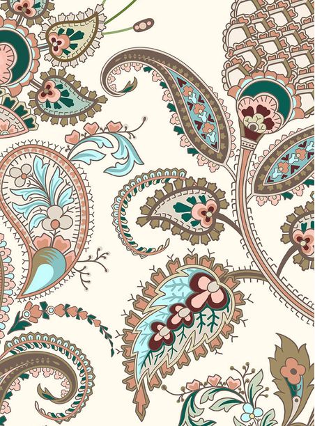Papel de parede jardim paisley branco