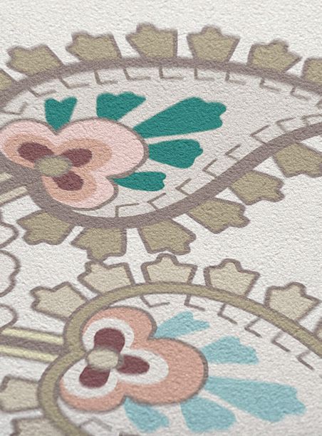 Papel de parede jardim paisley branco