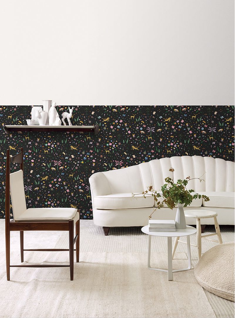 Papel-de-parede-jardim-surreal-preto