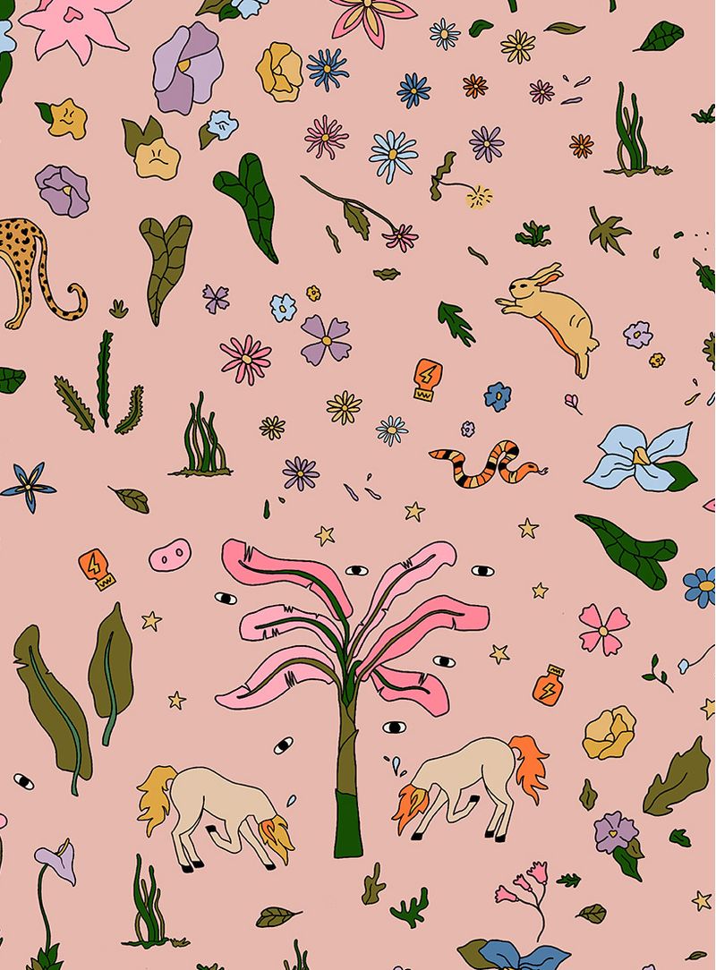 Papel-de-parede-jardim-surreal-rosa