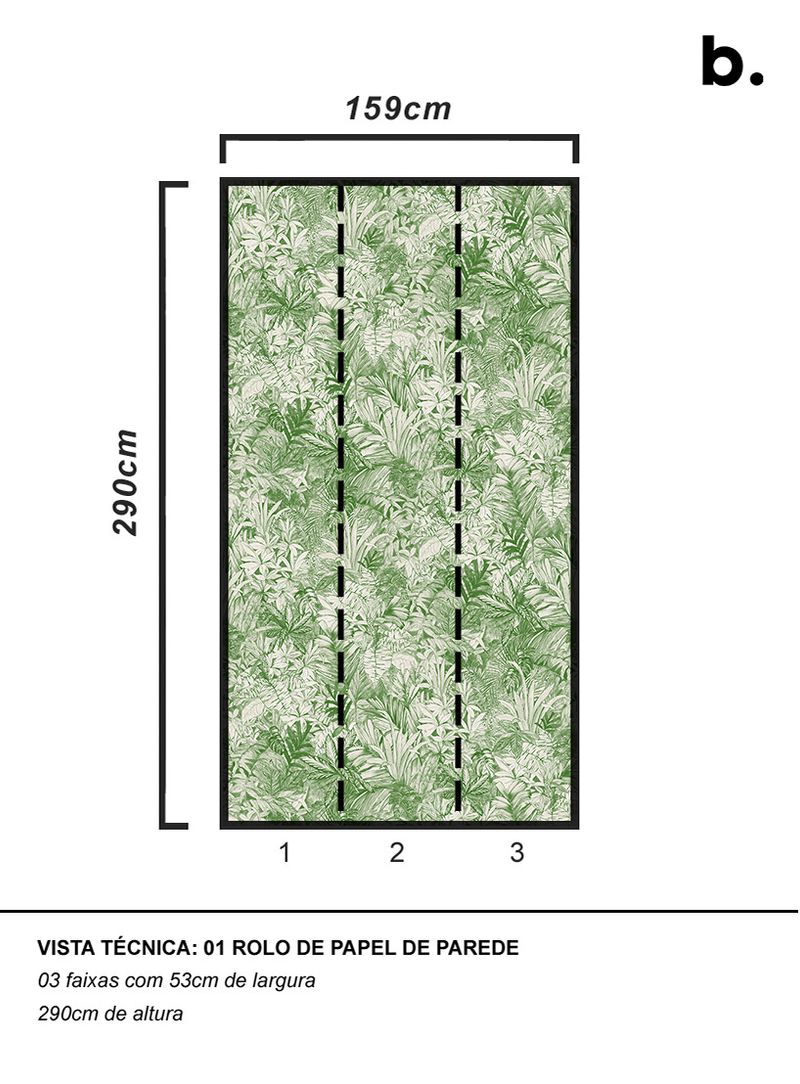 Papel de parede mata atlântica verde - Branco Casa