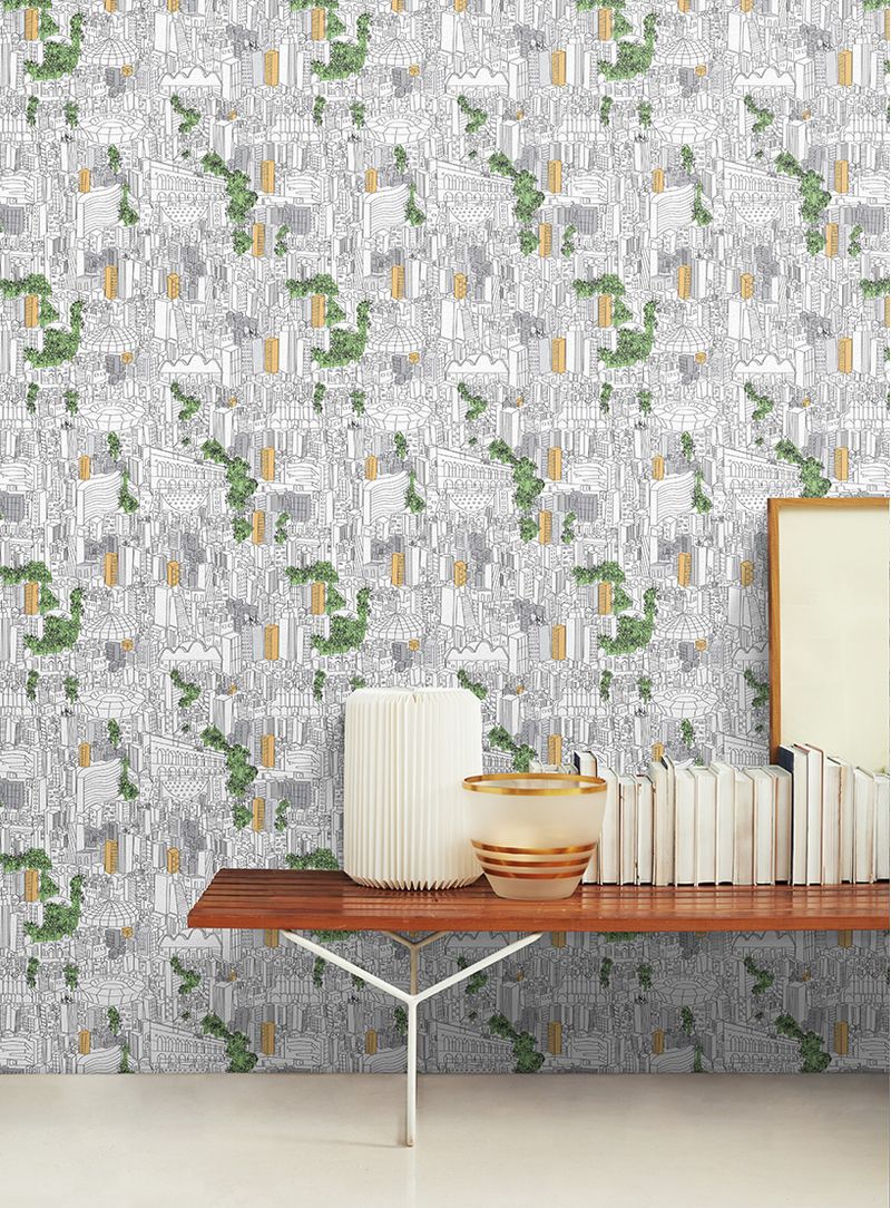 Papel-de-parede-metropole-preto-branco-amarelo-e-verde