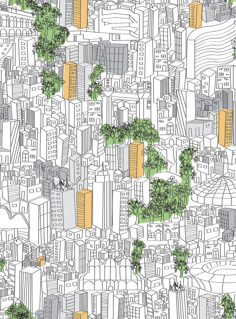 Papel-de-parede-metropole-preto-branco-amarelo-e-verde