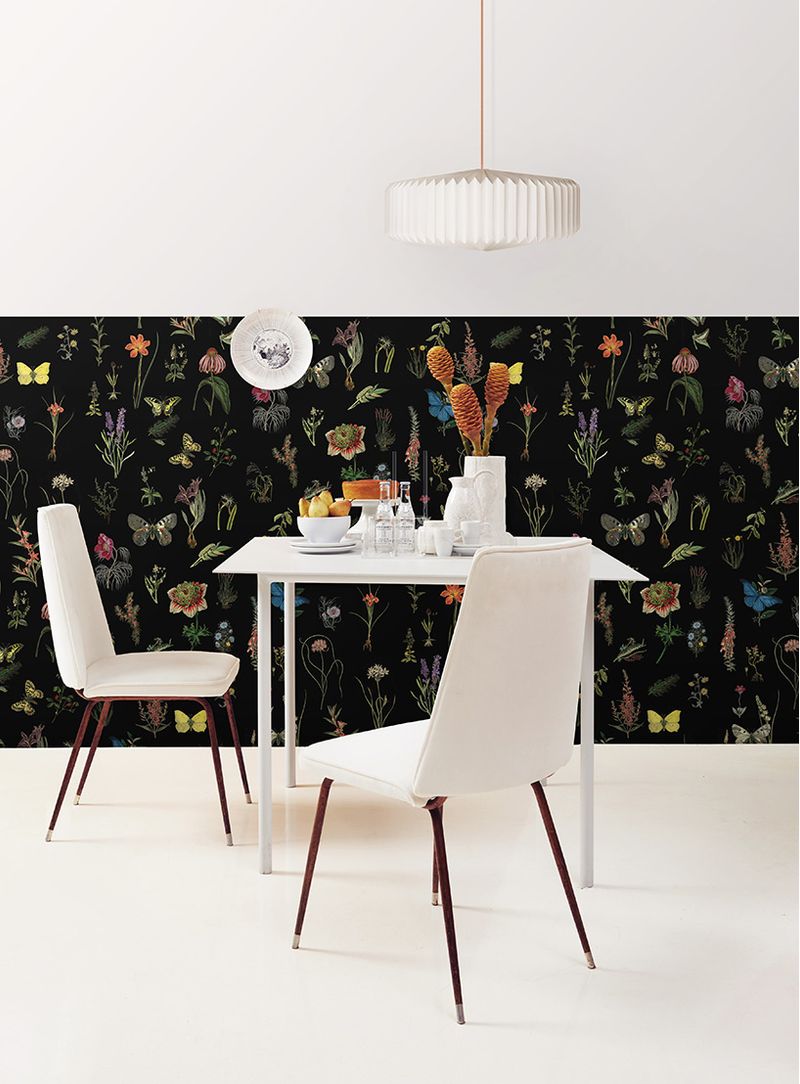 Papel-de-parede-petalas-e-asas-preto