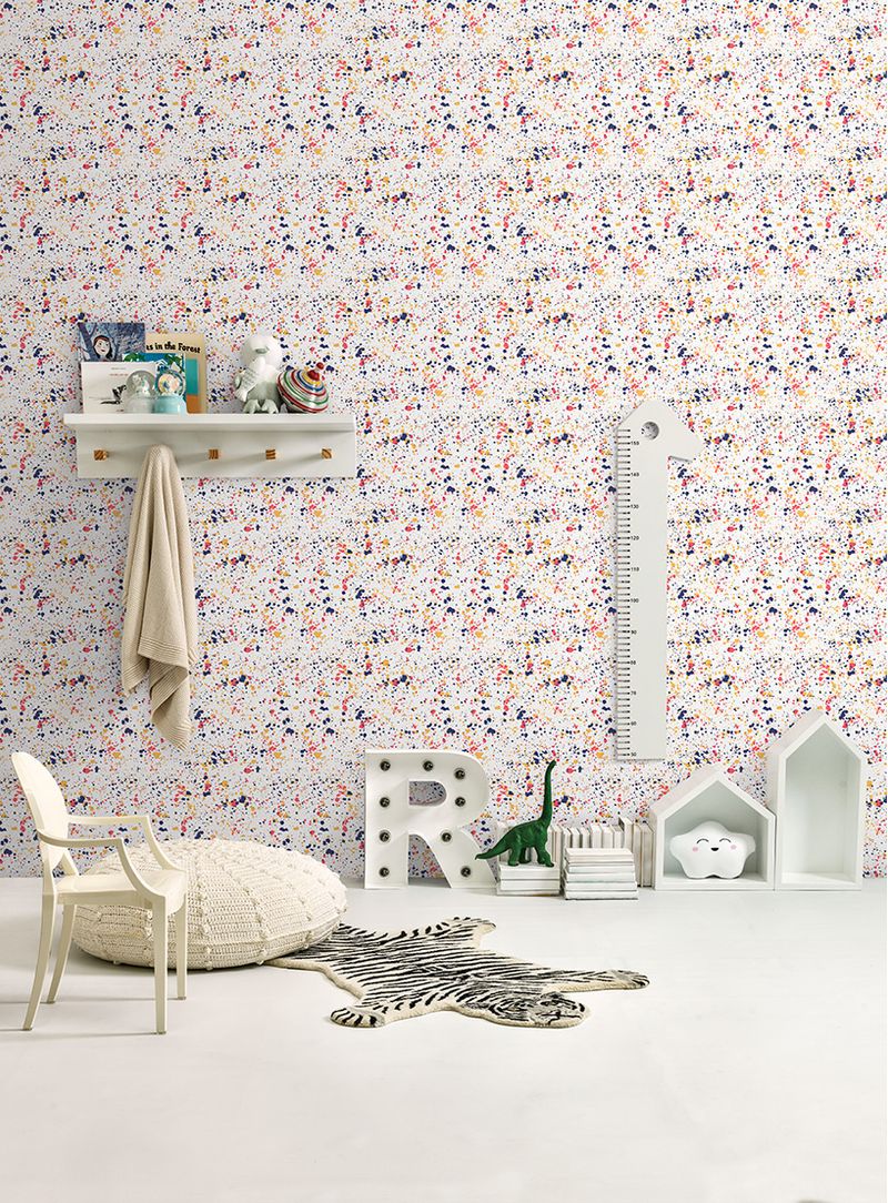 Papel-de-parede-pingos-colorido